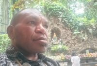 Titus Pekei, Pencetus Noken sebagai warisan budaya dunia, saat ditemui wartawan sumut.tagarutama.com.